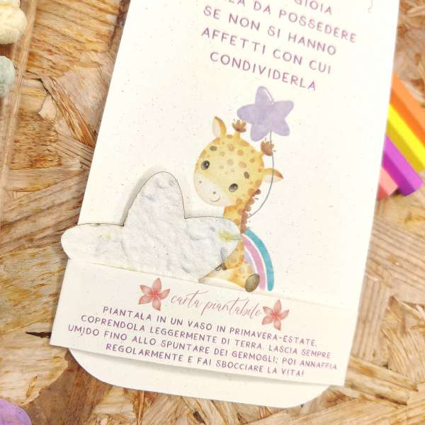 segnalibro battesimo carta piantabile